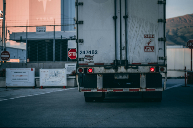 Box truck entering a facility